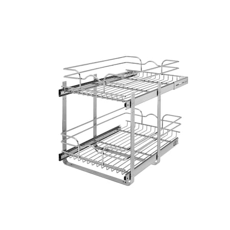 Rev-A-Shelf Steel, Silver, 14.75 in W, 19 in H, 22 in D, 22 in L, Silver 5WB2-1522CR-1